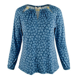 NWT Michael Kors Women's Chain Neck Floral Peasant Top-BI-XS $84